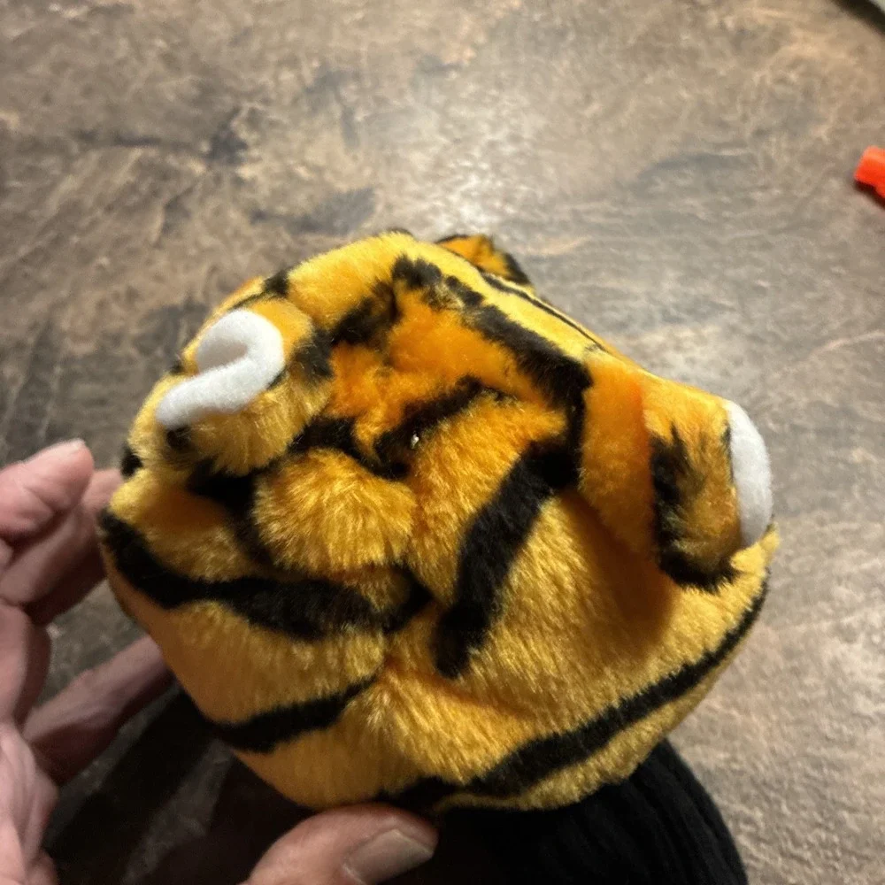 Tiger Golf Club Head Cover Wood Driver Plush Orange Black White